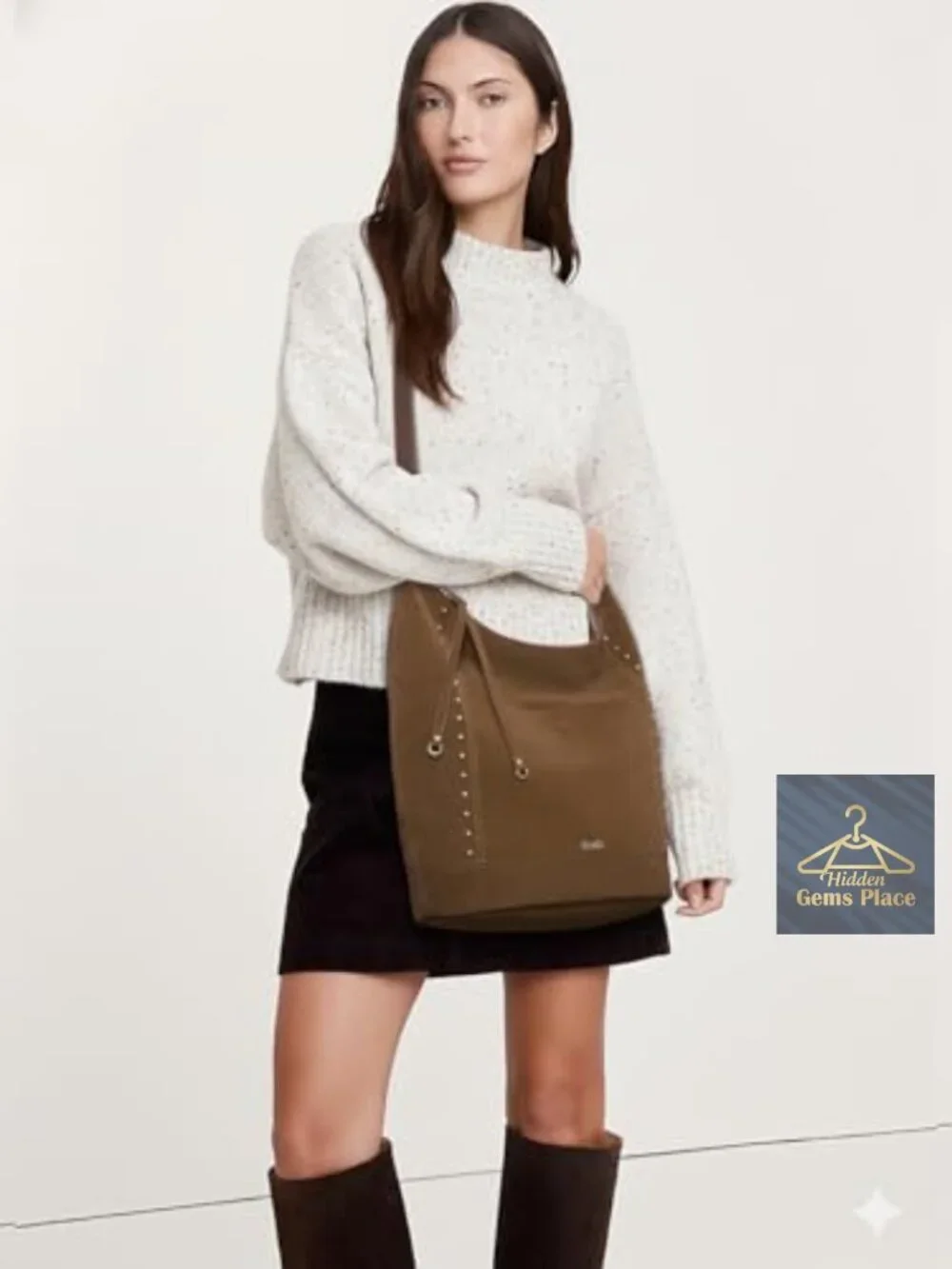 Large Hobo Crossbody Bag with Fringe - Vegan Leather Shoulder Bag